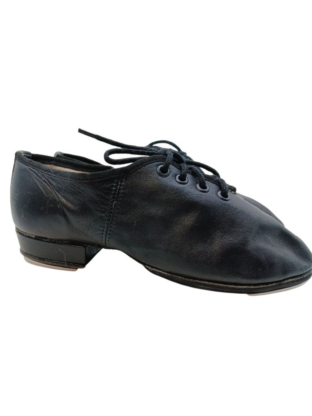 Revolution Black Leather Lace Up Tap Jazz Dance Shoes Child Size 3.5 Tele Tone